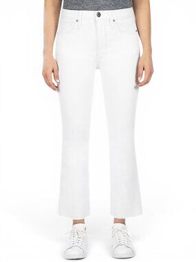 Whetherly White Daniel High Rise Baby Bootcut Jeans Raw Hem NWT New 30 / 10